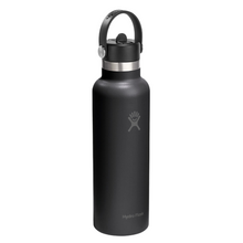 Load image into Gallery viewer, Hydro Flask Stainless Steel Standard Mouth With Flex Straw Cap Black 21 oz