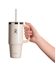 Load image into Gallery viewer, Travel Tumbler Glimmer Cream 24oz