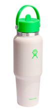 Load image into Gallery viewer, Wide Mouth Travel Bottle With Flex Straw Cap Neon Green 32oz