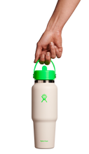 Load image into Gallery viewer, Wide Mouth Travel Bottle With Flex Straw Cap Neon Green 32oz