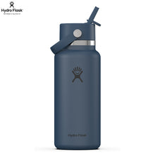 Load image into Gallery viewer, Hydro Flask Stainless Steel Wide Mouth With Flex Straw Cap Harbor Blue - 32oz
