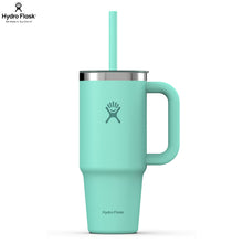 Load image into Gallery viewer, Hydro Flask Stainless Steel Travel Tumbler With Clear Lid Mermaid Green - 24oz