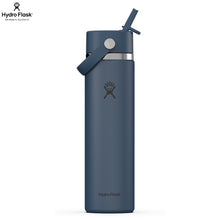 Load image into Gallery viewer, Hydro Flask Stainless Steel Wide Mouth With Flex Straw Cap Harbor Blue - 24oz
