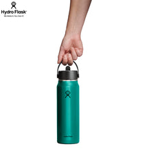 Load image into Gallery viewer, Hydro Flask Stainless Steel Lightweight Wide Mouth With Flex Straw Cap Emerald Green - 32 oz