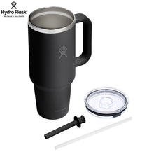 Load image into Gallery viewer, Hydro Flask Stainless Steel Travel Tumbler With Clear Lid Black - 40 oz