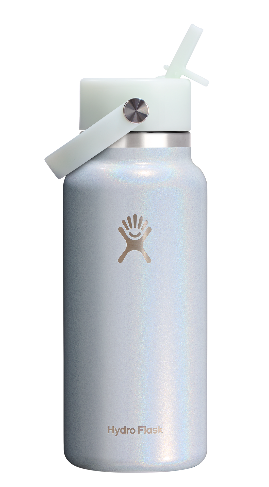 Wide Mouth With Flex Straw Cap Glimmer Blue 32oz