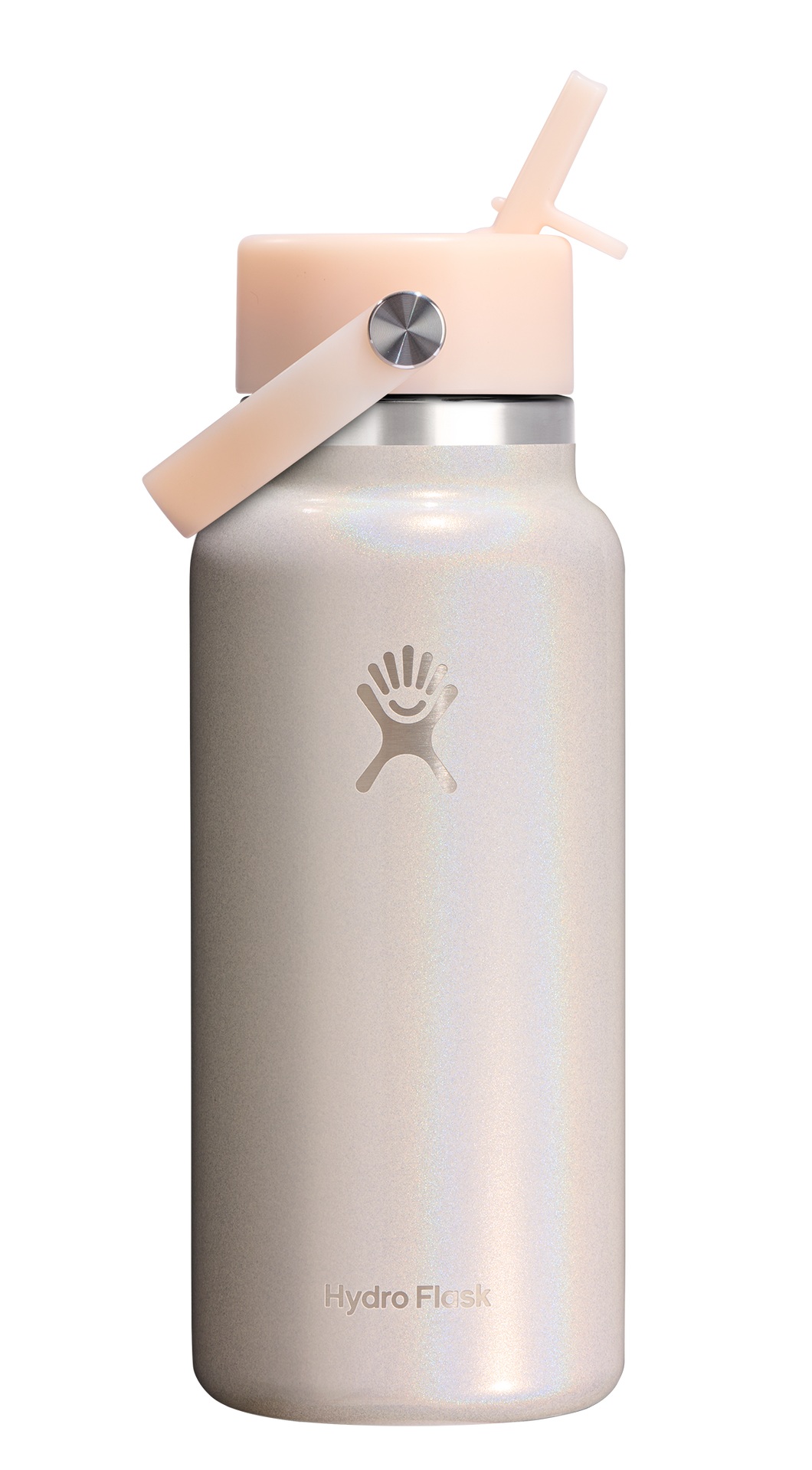 Wide Mouth With Flex Straw Cap Glimmer Cream 32oz