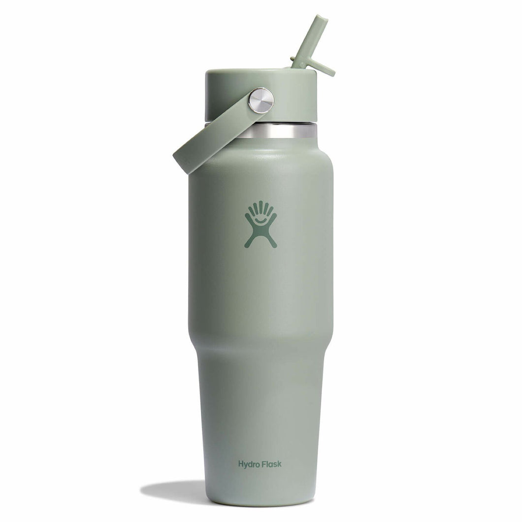 Wide Mouth Travel Bottle With Flex Straw Cap Agave 32oz
