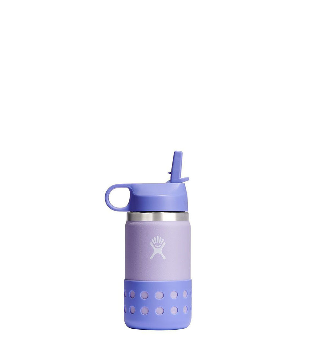 12OZ  Kids Wide Mouth Straw Lid & Boot Bottles Wisteria