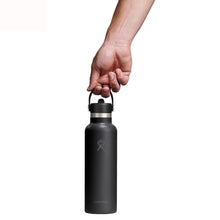 Load image into Gallery viewer, Hydro Flask Stainless Steel Standard Mouth With Flex Straw Cap Black 21 oz
