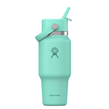 Load image into Gallery viewer, Hydro Flask Stainless Steel Wide Mouth Travel Bottle With Flex Straw Cap Mermaid Green - 24oz

