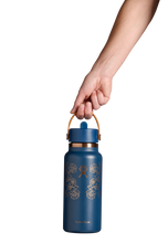 Load image into Gallery viewer, Wide Mouth With Flex Straw Cap Western Dark Blue 32oz
