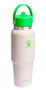 Wide Mouth Travel Bottle With Flex Straw Cap Neon Green 32oz