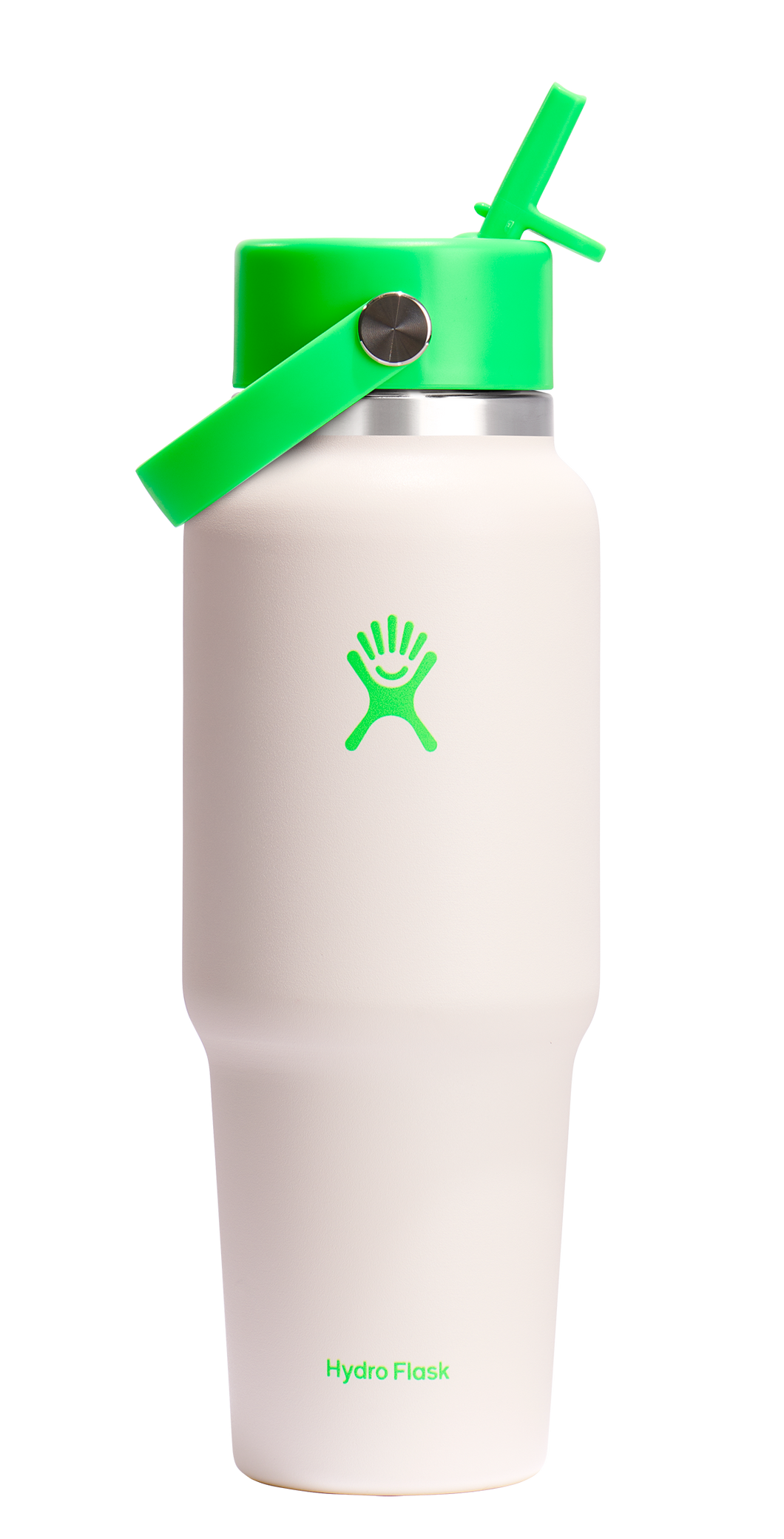 Wide Mouth Travel Bottle With Flex Straw Cap Neon Green 32oz