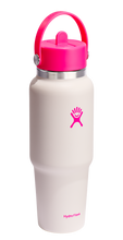 Load image into Gallery viewer, Wide Mouth Travel Bottle With Flex Straw Cap Neon Pink 32oz
