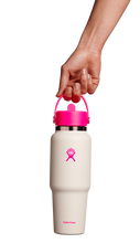 Load image into Gallery viewer, Wide Mouth Travel Bottle With Flex Straw Cap Neon Pink 32oz
