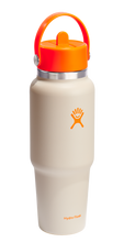 Load image into Gallery viewer, Wide Mouth Travel Bottle With Flex Straw Cap Neon Orange 32oz
