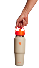 Load image into Gallery viewer, Wide Mouth Travel Bottle With Flex Straw Cap Neon Orange 32oz

