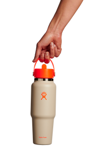 Wide Mouth Travel Bottle With Flex Straw Cap Neon Orange 32oz