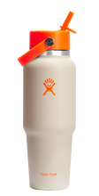 Load image into Gallery viewer, Wide Mouth Travel Bottle With Flex Straw Cap Neon Orange 32oz
