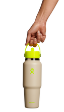 Load image into Gallery viewer, Wide Mouth Travel Bottle With Flex Straw Cap Neon Yellow 32oz
