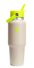 Load image into Gallery viewer, Wide Mouth Travel Bottle With Flex Straw Cap Neon Yellow 32oz
