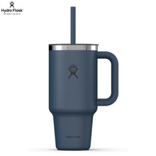 Load image into Gallery viewer, Hydro Flask Stainless Steel Travel Tumbler With Clear Lid Harbor Blue - 32oz

