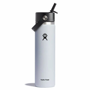 Wide Mouth With Flex Straw Cap White 24oz