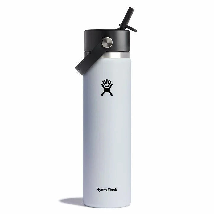 Wide Mouth With Flex Straw Cap White 24oz