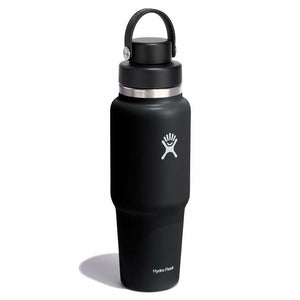 Wide Mouth Travel Bottle With Flex Chug Cap Black 32oz