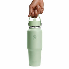 Load image into Gallery viewer, Wide Mouth Travel Bottle With Flex Straw Cap Aloe 32oz

