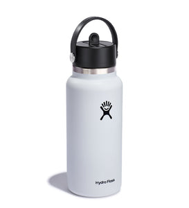 32oz Wide Flex Straw Cap Bottles White