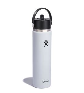 Wide Mouth With Flex Straw Cap White 24oz